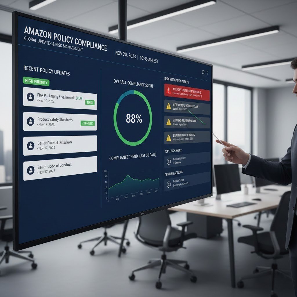 Amazon policy compliance monitoring and risk management system.