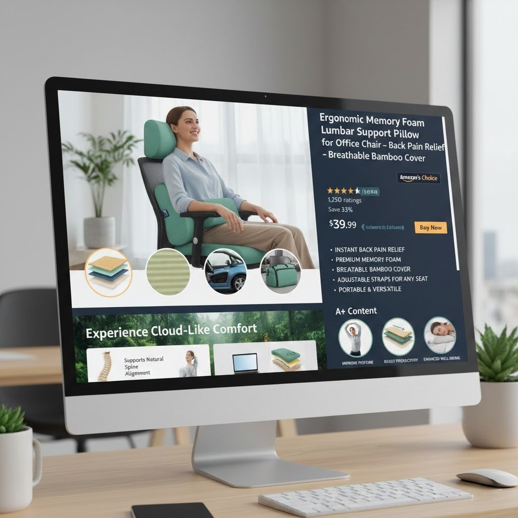 “Optimized Amazon product listing with A+ content and product images.”