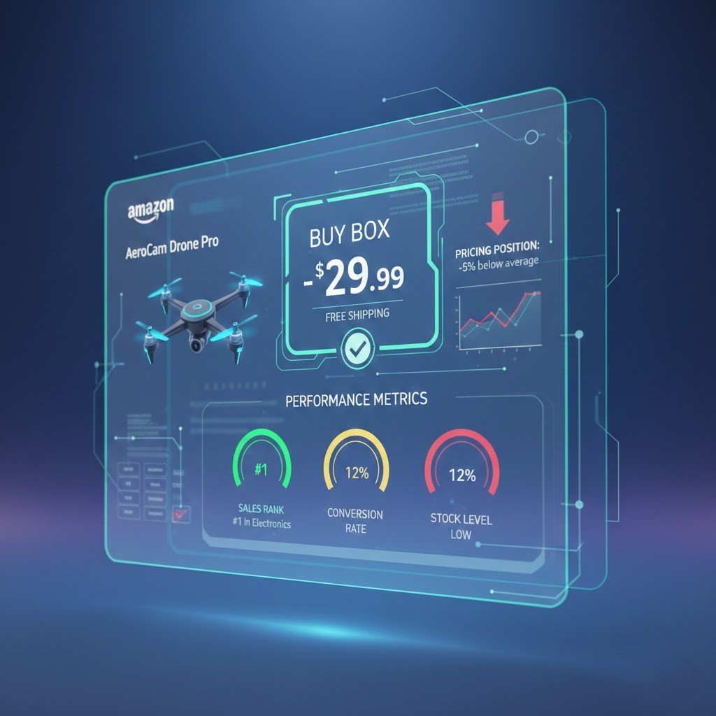 Amazon Buy Box monitoring and product listing performance analysis.