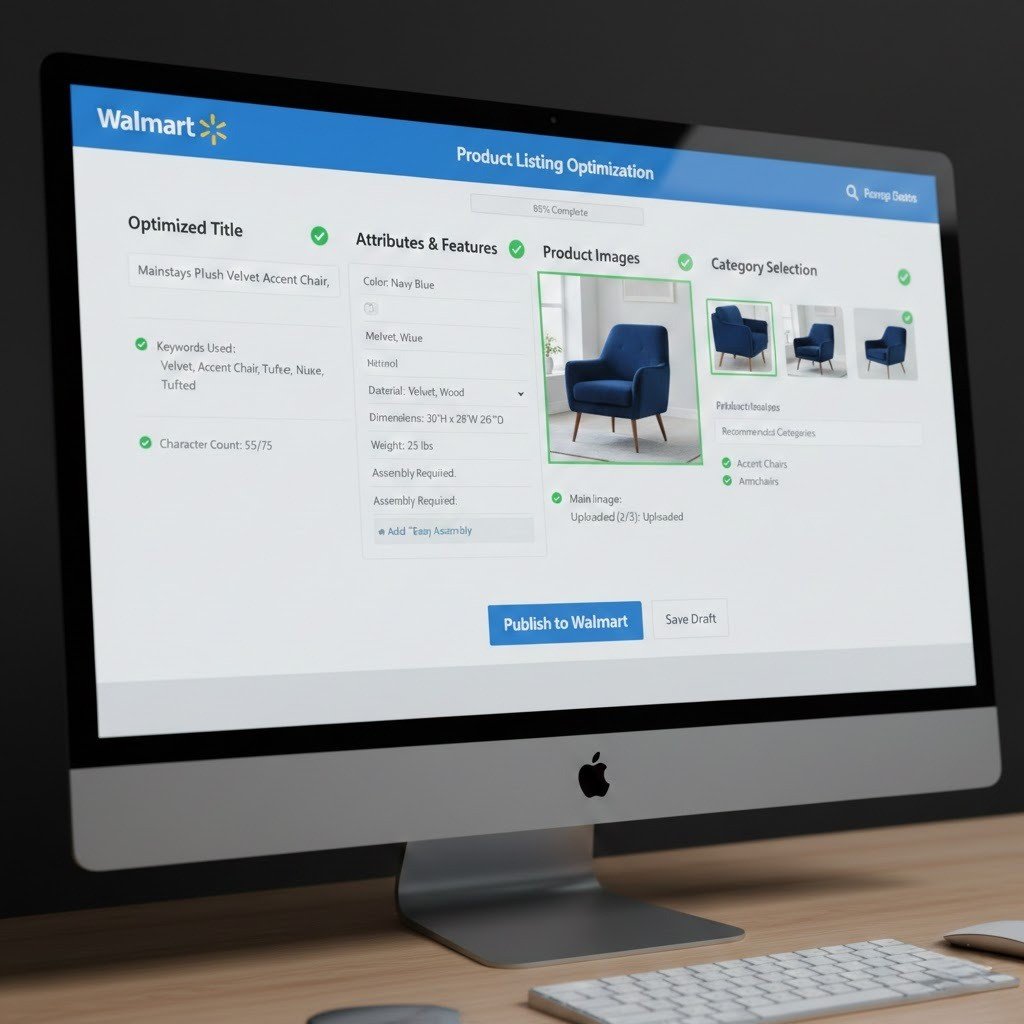 Optimized Walmart Marketplace product listing with structured attributes and SEO-ready content.