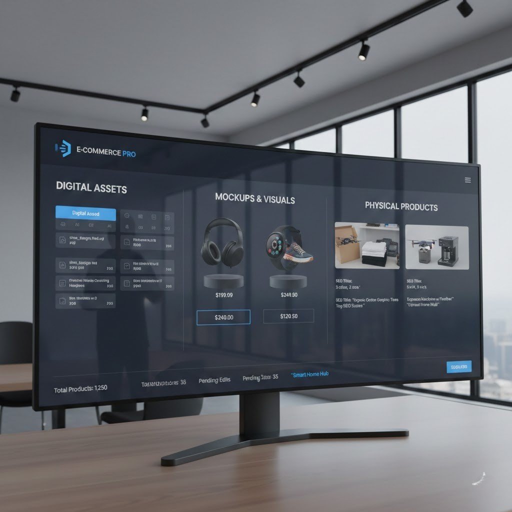 Etsy product catalog displaying optimized listings for digital and physical items.