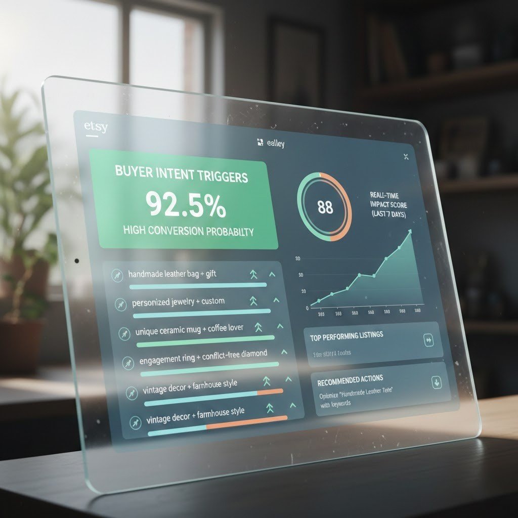 Buyer intent keywords improving conversion rates on Etsy.